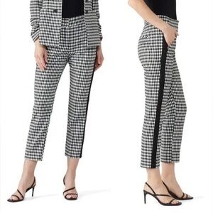 VERONICA BEARD Gemini Gingham Straight-leg Twill Trousers, Size‎ 0